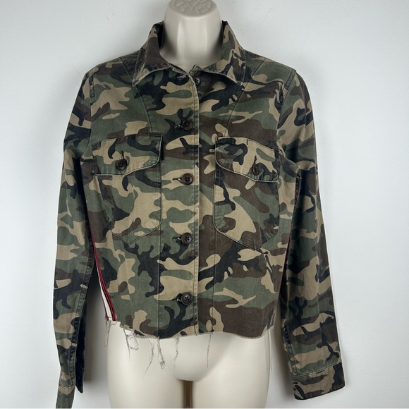 Abercrombie & Fitch Green Camouflage Utility Jacket Women’s M Edgy Streetwear - Picture 1 of 12